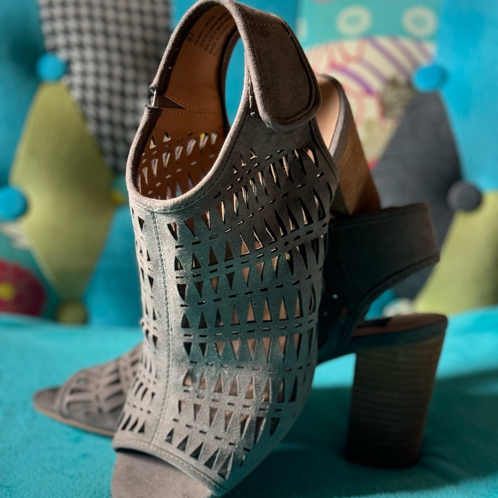 Gray Perforated Sandals
